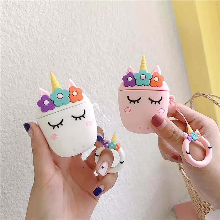 Silicone Sleepy Unicorn Airpod case