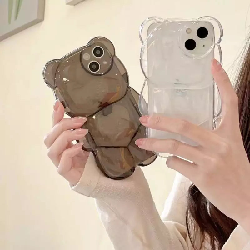 Clear 3d Teddy Bear Phone case