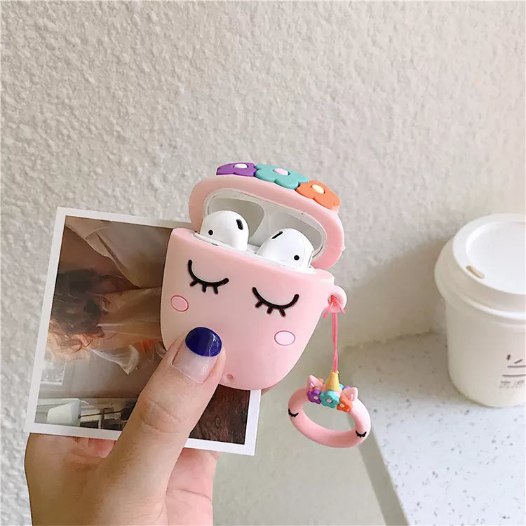 Silicone Sleepy Unicorn Airpod case