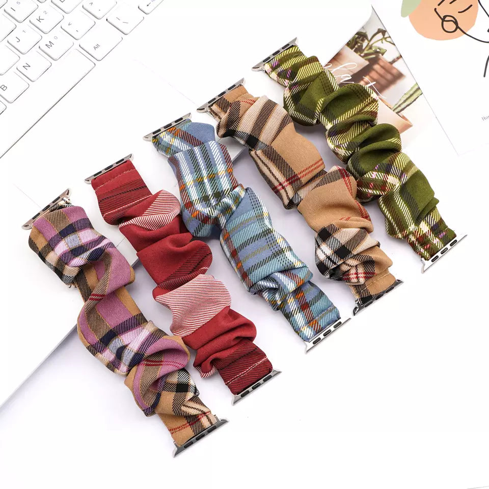 Plaid Scrunchie Watch Band